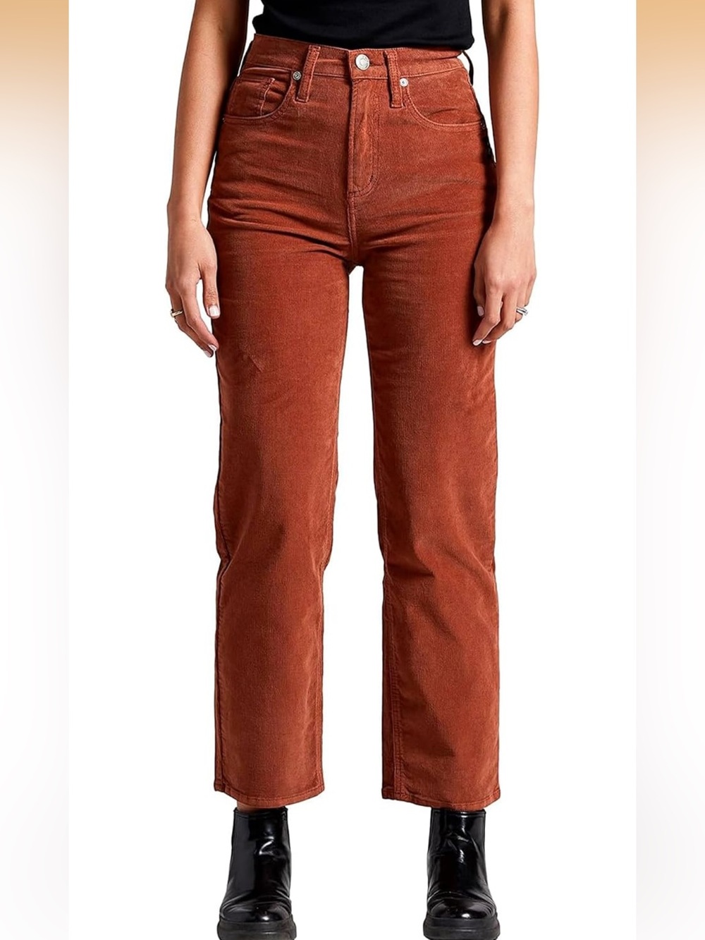 SILVER Highly Desirable Straight Corduroy Cropped